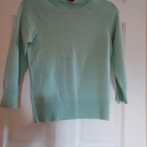 WOMEN'S HALOGEN %100 CASHMERE LIGHT AQUA SWEATER MEDIUM